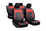 Autositzbezüge für Citroen C4 Cactus 2014-> Design Leather Rot 2+3