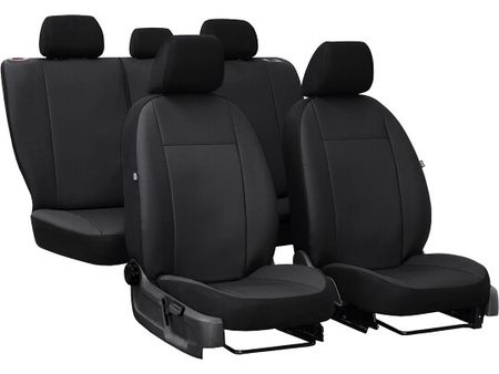 Autositzbezüge für Nissan Micra (IV) 2010-2016 PELLE - Schwarz 2+3